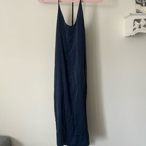 Lunya Washable Silk Navy Blue Slip Dress